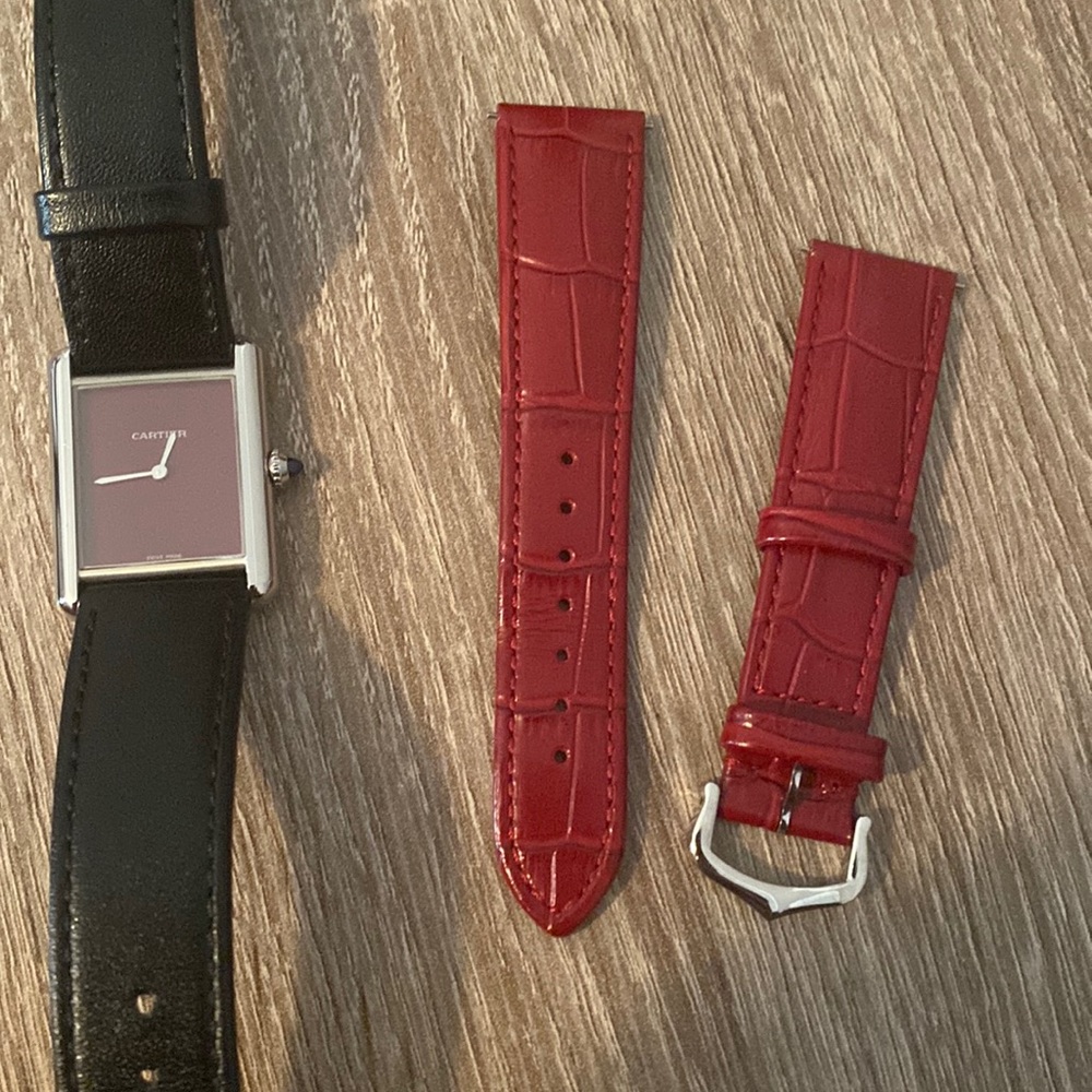 Cartier burgundy strap for large Cartier must